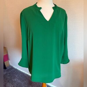 CeCe Vibrant Green Blouse